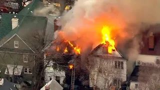 Woman badly injured in fire that tore through two homes in Brooklyn