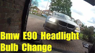 Bmw E90 Headlight Bulb Change (Low Beam & High Beam)