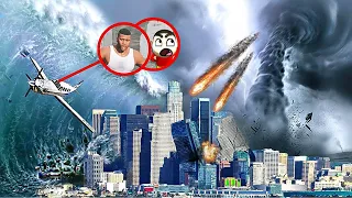 The End of Los Santos | Shin Chan Mega Tsunami & Tornado Meteors Destroying Los Santos | Gta 5