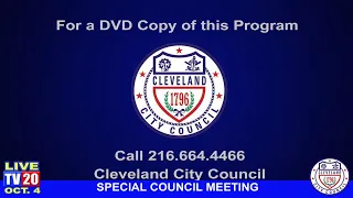 Special Meeting of Cleveland City Council Oct. 4, 2021