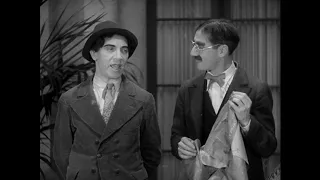 Wet paper in the Marx Brothers' film "The Cocoanuts" (1929)