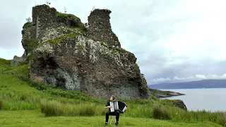 Mrs MacLeod of Raasay at Brochel Castle, Isle of Raasay