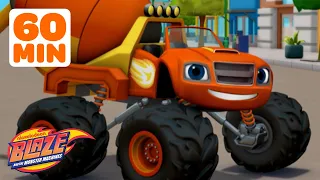 Blaze's BEST Construction Transformations! w/ AJ  | 60 Minutes | Blaze and the Monster Machines