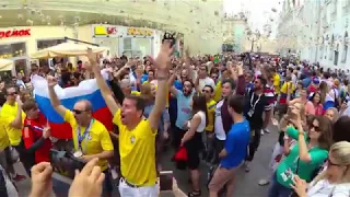 ⚽ WORLD CUP 2018 - RUSSIA, MOSCOW! ⚽ Crazy Fans in Russia: Nikolskaya street, Red Square.