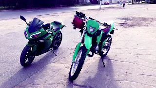 Электромотоцикл Kawasaki Ninja 4000 Вт. Разгон до 100. Заезд с 50сс