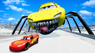 Epic Escape From The Lightning McQueen Head Eater Car VS Lightning McQueen Head Eater | BeamNG.Drive