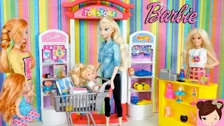 Elsa & Anna Toddlers Go Shopping at the Toy Store Playset