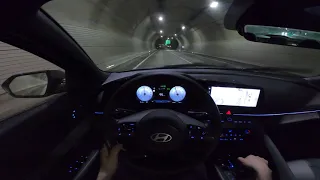 현대 더 뉴 아반떼 CN7 가솔린 1.6 인스퍼레이션 트림 1인칭 야간주행 (2024 Hyundai Elantra Smartstream G1.6 POV Night Drive)