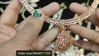 chidhabaram gold covering impone Aram and necklace new collections order no:9944071720