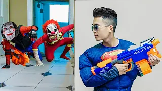 SEAL X-Shot Nerf Guns Fight Against Criminal Group Killer Clown Attack + More Stories