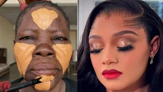 UNBELIEVABLE 😱😳🔥 75 YEARS OLD GRANDMA MAKEUP TRANSFORMATION 👆 MAKEUP TUTORIAL💄