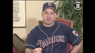 Garth Brooks plays ball with the San Diego Padres at spring training 1999