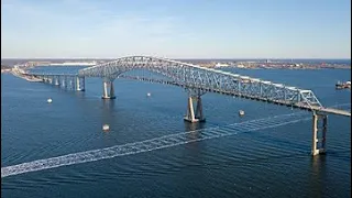 Crossing the Francis Scott Key Bridge. Baltimore RV bypass I-695