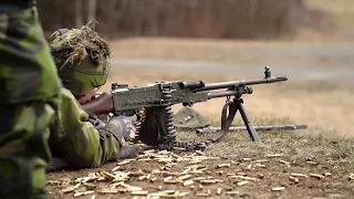 Swedish Military - Shooting the KSP 58 (FN MAG) - Slow Mo