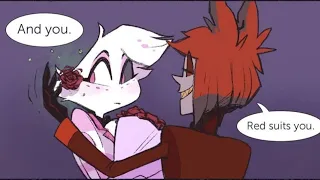 Radiodust comic || Alastor gives Roses to Angel