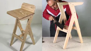 TABURETE ALTO DE MADERA FÁCIL DE HACER - Paso a Paso DISEÑO MODERNO