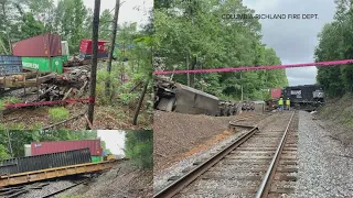 Train derailment in Columbia injures two