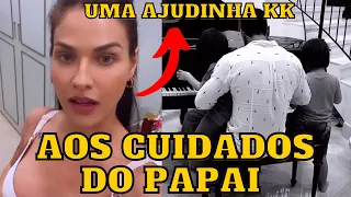 Andressa Suita mostra Gusttavo Lima tocando PIANO com os FILHOS e recebe AJUDA com os pequenos