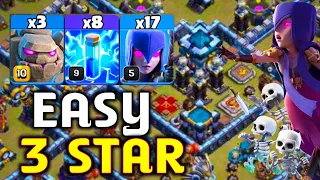 Best Th13 Strongest CWL Attack | 3 Golem + 8 Zap + 17Witch | Th13 Attack Strategy 2023 In Coc