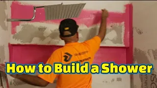 How to DIY Shower Install #redgard #diy #pro #shower #primer #linela drian #pan #howto