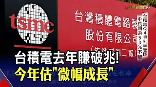 台積電今年資本支出"持平至降1成" 估Q1營收季減14%  景氣H1觸底! 魏哲家:不保證V彈但絕不是U轉｜非凡財經新聞｜20230112