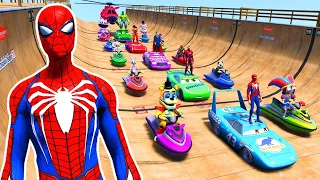 GTA V SPIDER-MAN 2, FIVE NIGHTS AT FREDDY'S, POPPY PLAYTIME CHAPTER 3 Join in Epic New Stunt Racing