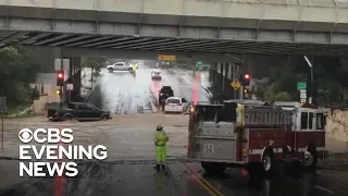 Powerful storm hits Southern California, flooding highway