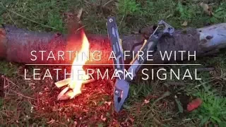 Starting fire with Leatherman Signal