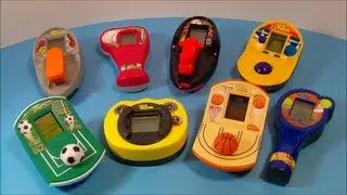 2008 McDONALD'S DIGI SPORTZ SET OF 8 MINI HAND HELD VIDEO GAMES TOY COLLECTION REVIEW