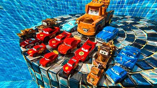 Looking for Disney Pixar Cars On the Rocky Road : Lightning McQueen, Mater, Dinoco McQueen, Mack