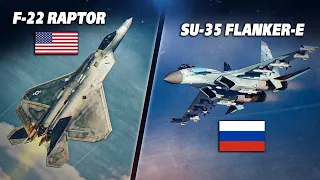 F-22 Raptor Vs SU-35 Flanker-E | Digital Combat Simulator | DCS |