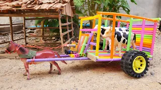 DIY Woodworking Project - How To Make Horse Cart using Bamboo Stick and Plastic straw