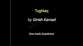 Tughlaq MCQ/Play by Girish Karnad / PGTRB/UGC NET/SET/B.A/M.A English Literature  #ugcnet #trb #set
