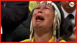 Pope Francis apology: Emotional moment as Indigenous woman sings anguished song in Cree