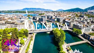 FLYING OVER GENEVA ( 4K UHD ) • Stunning Footage, Scenic Relaxation Film with Calming Music