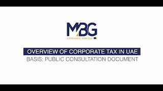 MBG Webinar on "Overview of Corporate Tax in the UAE"