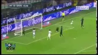 Inter - Roma third goal of Alessandro Florenzi with magic pass from Francesco Totti