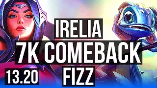 IRELIA vs FIZZ (MID) | Comeback, 6 solo kills, 1.3M mastery, Legendary | KR Master | 13.20