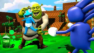 SAVE BABY RAINBOW FRIENDS 👶 SANIC vs ANGRY SHREK 🔥 3D SANIC CLONES MEMES In Garry`s mod!