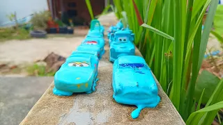 Lightning mcqueen, jackson storm, cruz ramirez, tow mater, doc hudson, sheriff, sally carrera, wingo