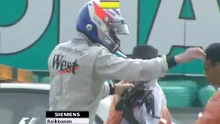 Malaysia 2004 Kimi Räikkönen - Losing his Cool after Transmission Failure - Pushing a Marshal 😤