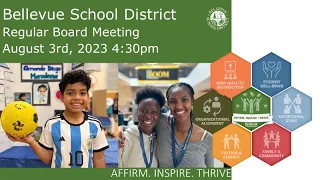 Bellevue School District 405 Regular Board Meeting August 3, 2023