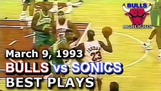 March 09 1993 Bulls vs Sonics highlights