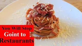 Pasta AMATRICIANA Recipe - Only 4 Main Ingredients for Dinner