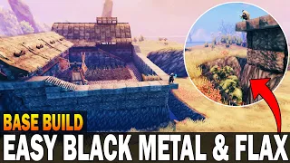 How To Get Easy Flax & Black Metal With This Plains Base Build! - Valheim Tips And Tricks