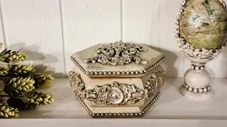 Винтажная шкатулка. Декор. Ручная работа. Vintage jewelry box. Decor. Handmade work.