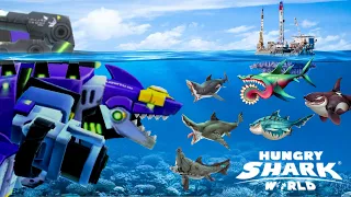 THE BIG MECHA SHARKJIRA SHARK PLAY IN 2 MAP HUNGRY SHARK WORLD - HUNGRY SHARK WORLD GAMEPLAY