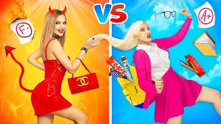 GOOD Girl vs BAD Girl || Cool Girls Struggles in School, Movie and Cafe! Funny Pranks by RATATA