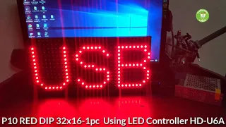 P10 DIP LED Module | RED Green | 32 x 16 Pixel | HD-U6A LED Controller | 1080P