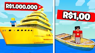 NAVIO de R$1 vs. NAVIO de R$1.000.000.000 no Minecraft!